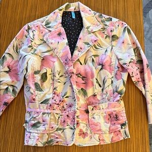 Vintage, “Tempted”, Corduroy Pink Floral Women's Blazer